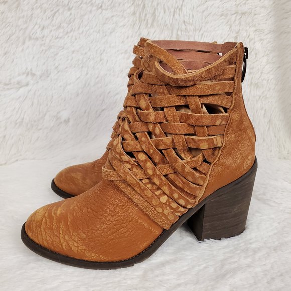 Free People Carrera Woven Leather Heel Boot Size 38 EU - Picture 4 of 7